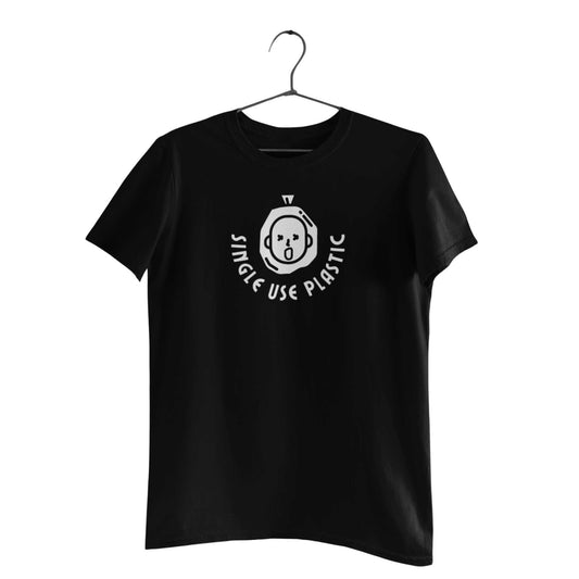 Single Use Plastic Unisex Organic Cotton T-shirt Made In The USA-T-Shirts-Black-S-Hagsters