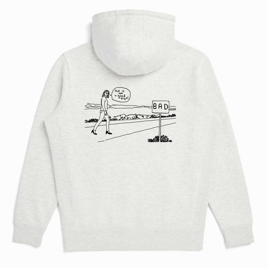 That's A Bad Sign Organic Cotton Ash Heather Unisex Zip Up Hoodie-Hoodies-S-Hagsters