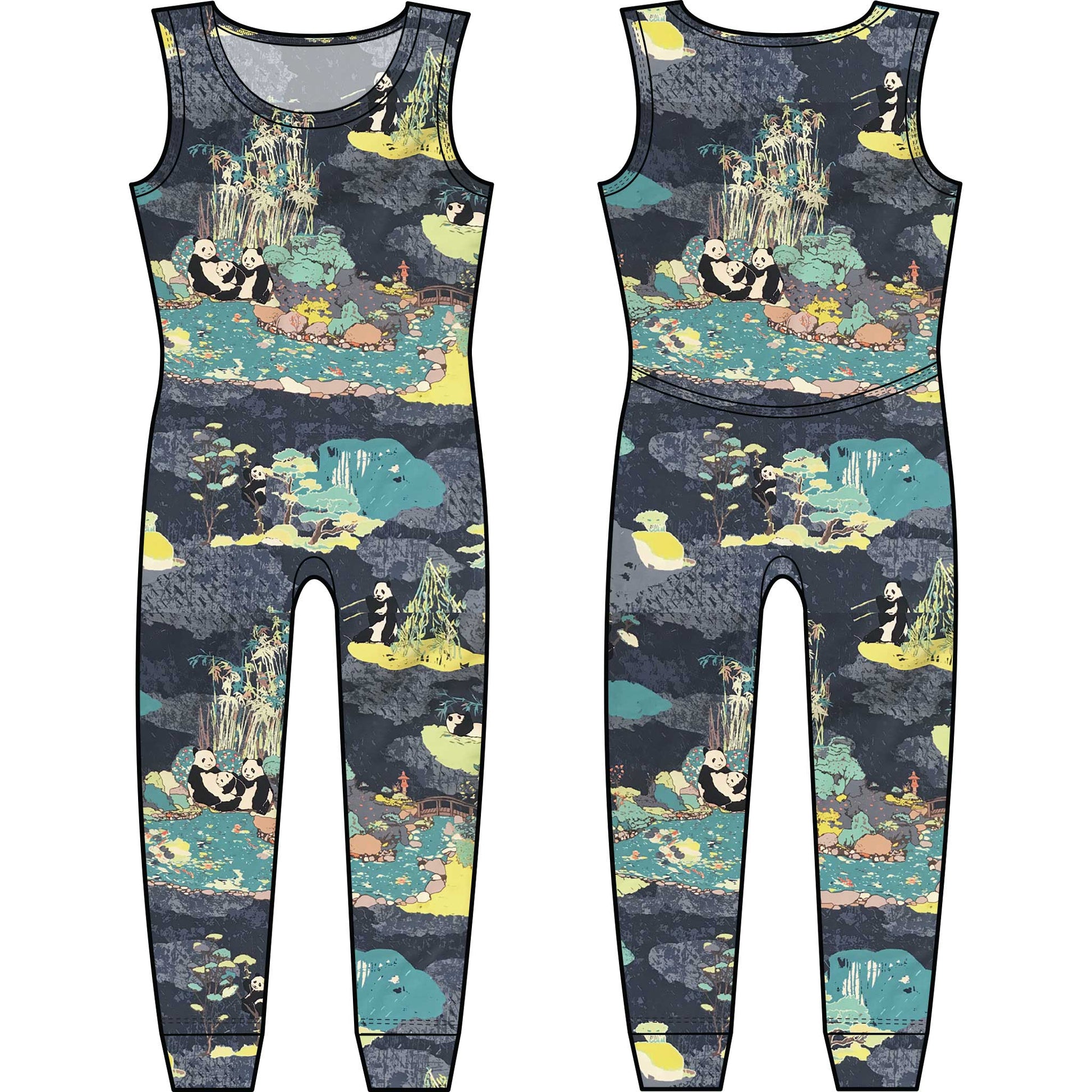 Cotton Knit Sleeveless Union Suit | Women's Full Bodysuit - Various Fun Prints | MoonEaze™