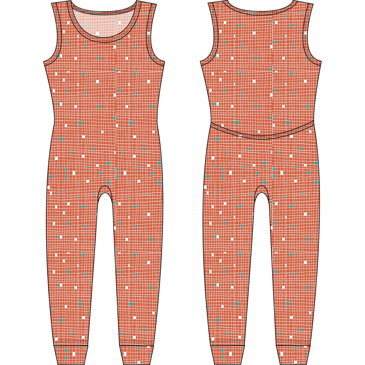 Cotton Knit Sleeveless Union Suit | Women's Full Bodysuit - Various Fun Prints | MoonEaze™