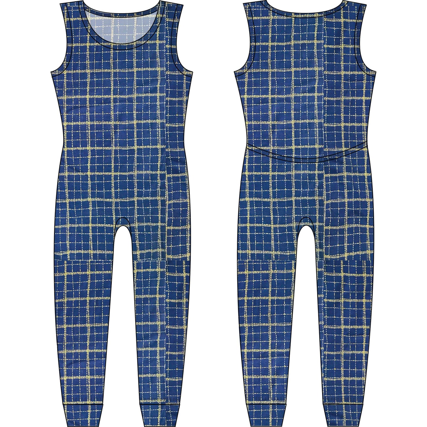 Cotton Knit Sleeveless Union Suit | Women's Full Bodysuit - Various Fun Prints | MoonEaze™