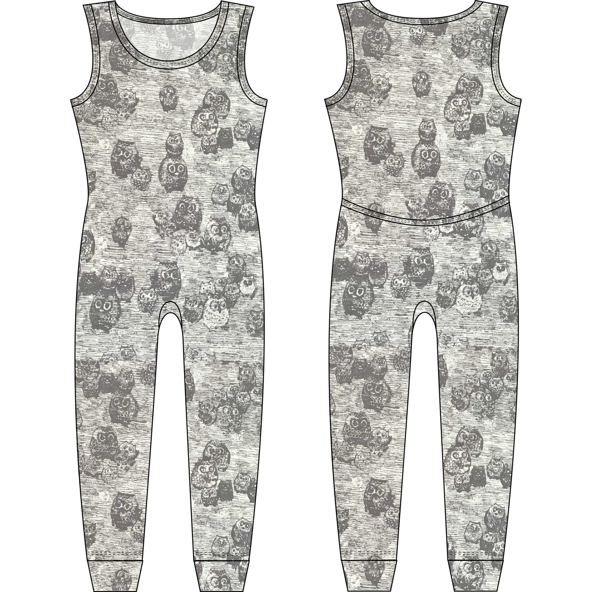 Cotton Knit Sleeveless Union Suit | Women's Full Bodysuit - Various Fun Prints | MoonEaze™