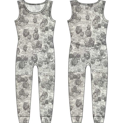 Cotton Knit Sleeveless Union Suit | Women's Full Bodysuit - Various Fun Prints | MoonEaze™