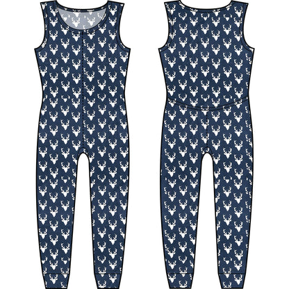 Cotton Knit Sleeveless Union Suit | Women's Full Bodysuit - Various Fun Prints | MoonEaze™