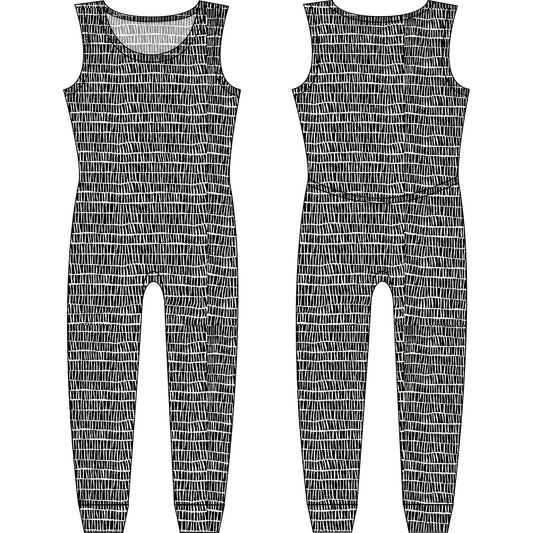 Cotton Knit Sleeveless Union Suit | Women's Full Bodysuit - Various Fun Prints | MoonEaze™