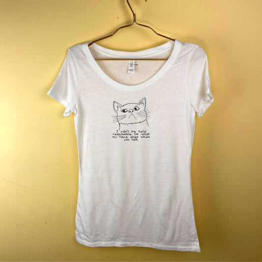 Side-Eyed Cat Look Women's Tri-blend Scoop Neck T-Shirt-T-Shirts-S-Hagsters