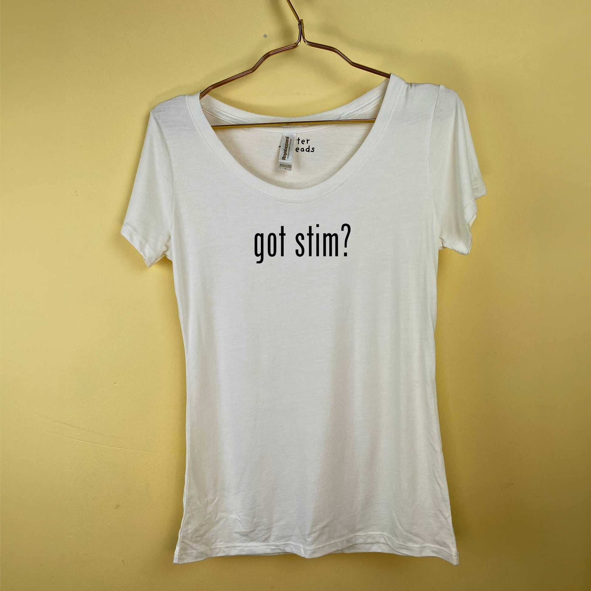 Got Stim? Ladies Bamboo Scoop Neck Autism T-Shirt-T-Shirts-S-Natural White-Hagsters