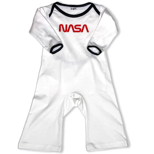 NASA Worm Logo Infant Envelope Neck Cotton One Piece | MoonEaze™