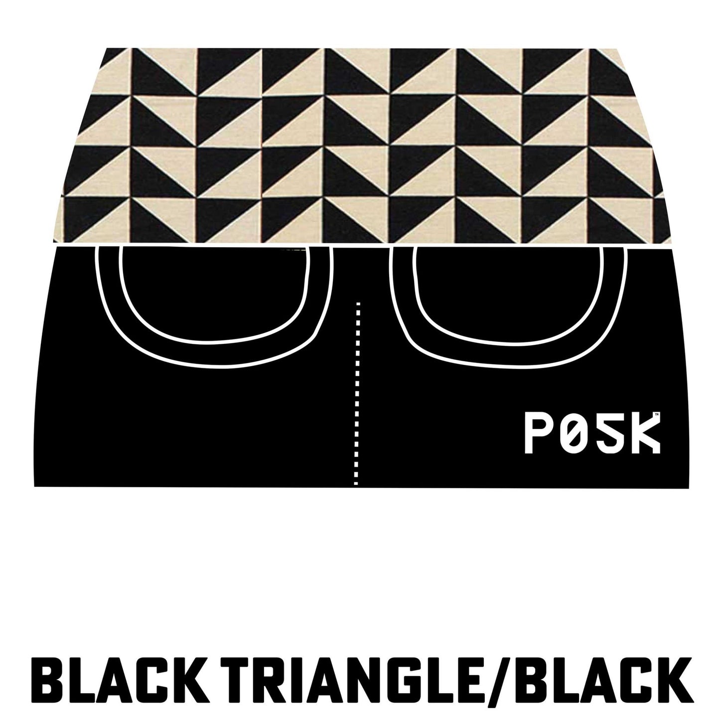 P05K™ | Black Triangles Ponte De Roma Belt Bag Pocket Skirt