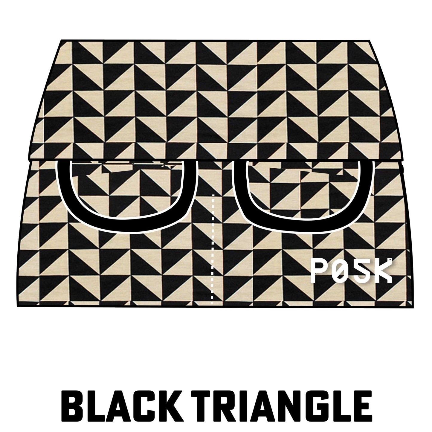 P05K™ | Black Triangles Ponte De Roma Belt Bag Pocket Skirt