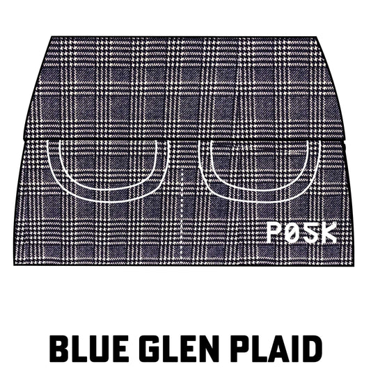 P05K™ | Navy Glen Plaid Scuba Crepe Belt Bag Pocket Skirt