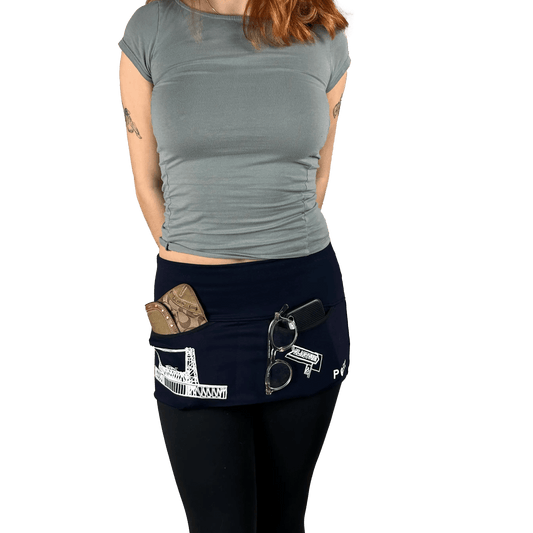 P05K™ | Slabtown Portland Bridges Navy Belt Bag Pocket Skirt