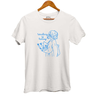 Reading Is Heavy Unisex Organic Cotton T - Shirt Made In The USA