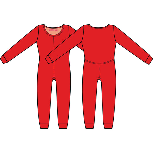 Red Bamboo Organic Cotton Knit Women's Union Suit | MoonEaze™