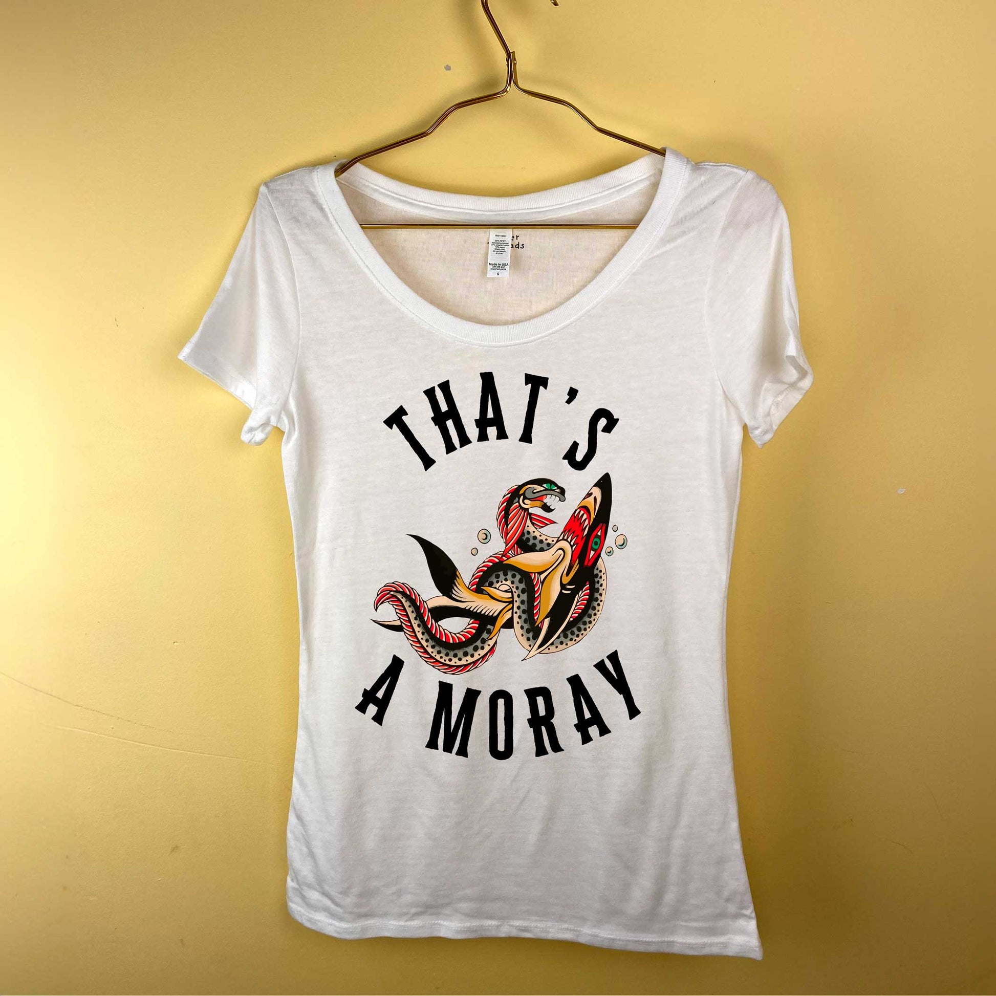 That's Amore - A Moray Eel Funny Women's Triblend Scoop Neck T-Shirt-T-Shirts-S-Black-Hagsters