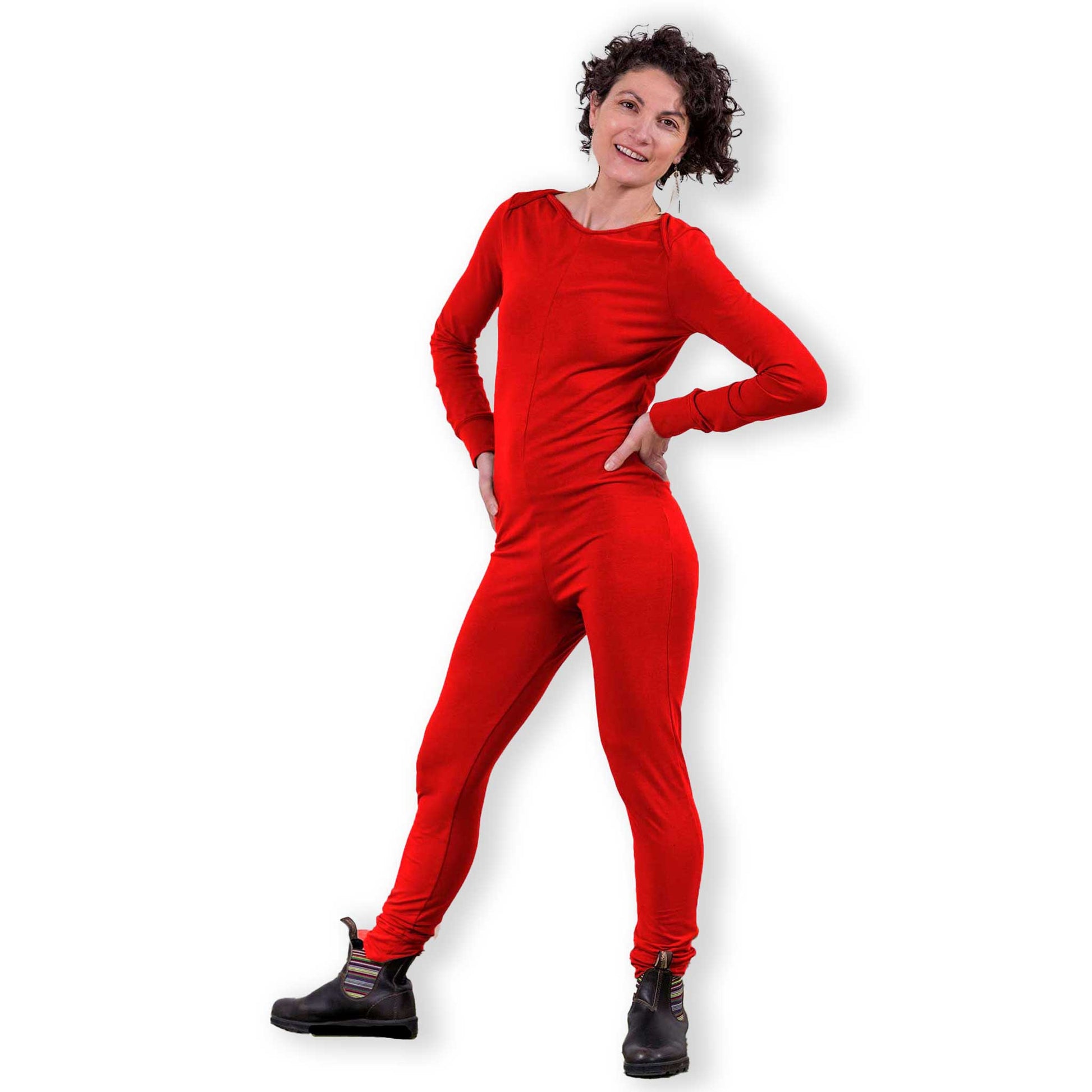 Red Bamboo Organic Cotton Knit Women's Union Suit | MoonEaze™