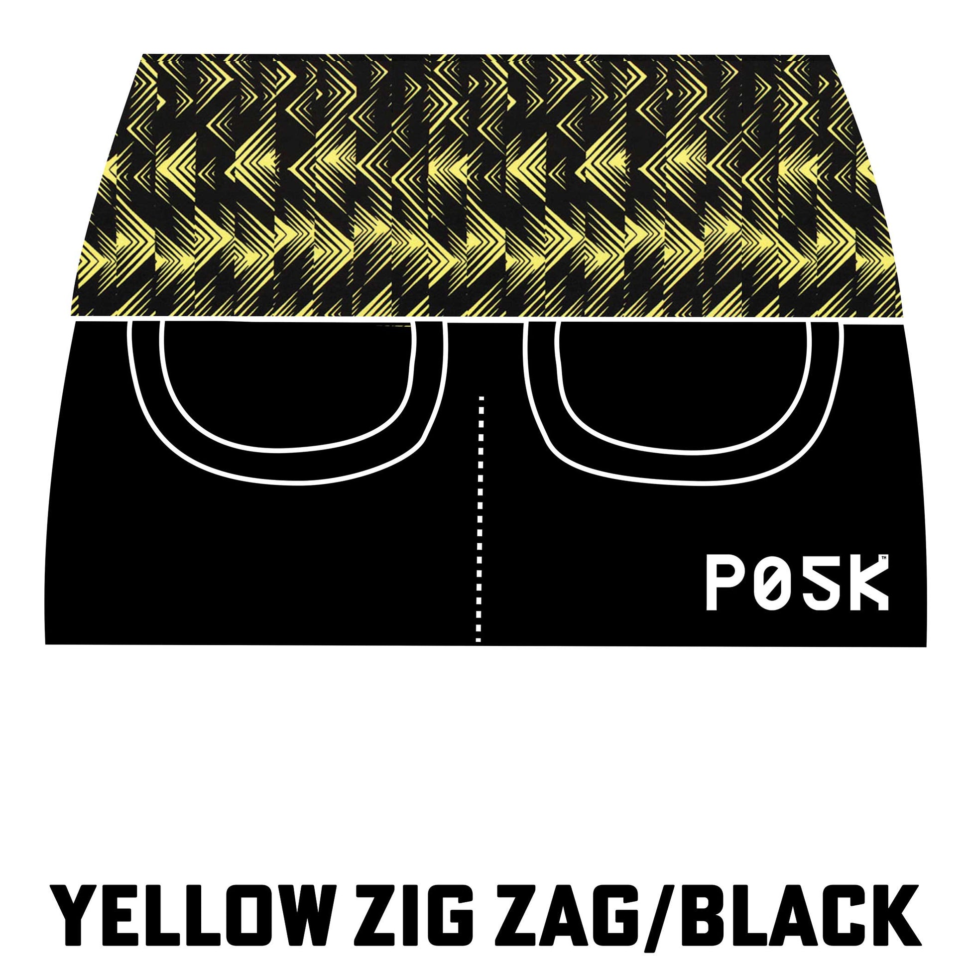 P05K™ | Yellow Zig Zag Belt Bag Pocket Skirt